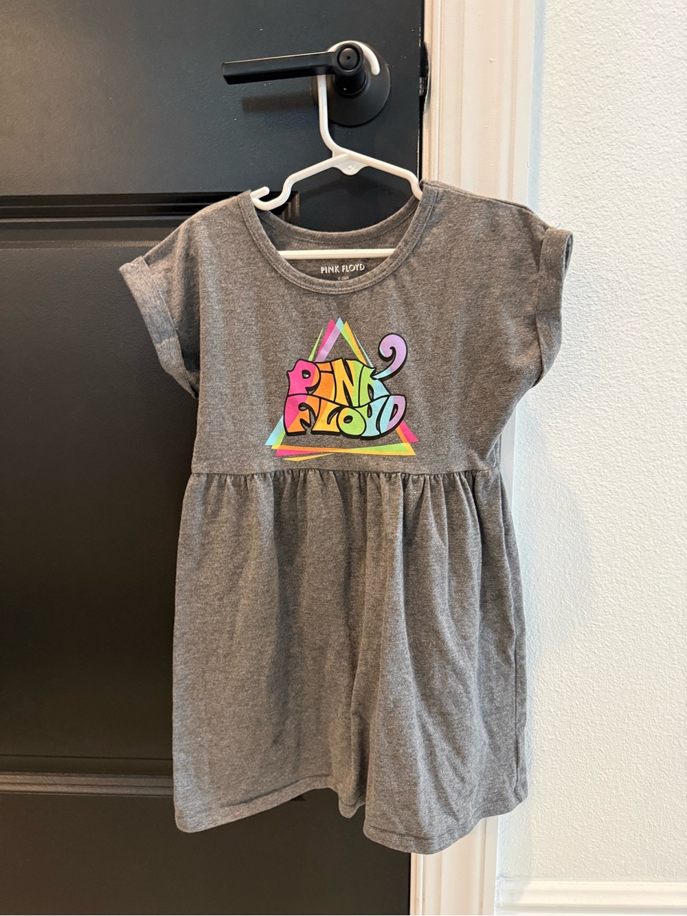 Pink Floyd Gray Tee Dress with Neon Graphic